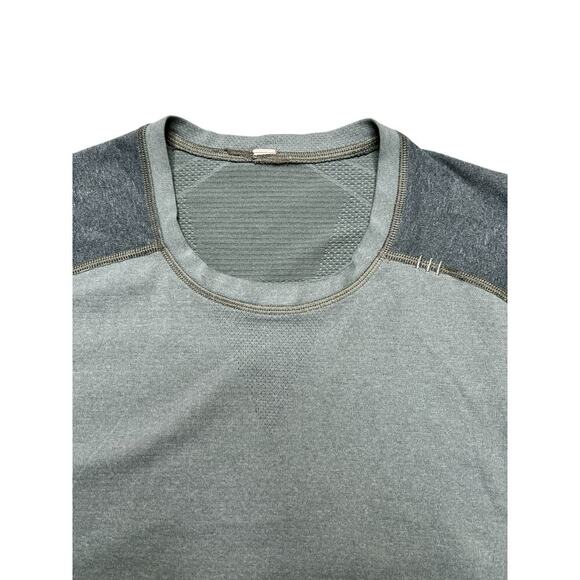 Lululemon Men's Gray Two Tone Raglan Sleeve SS Activewear T-Shirt - XL - sport - Picture 2 of 9